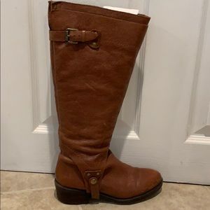 Franco Sarto knee-high tan leader riding boots